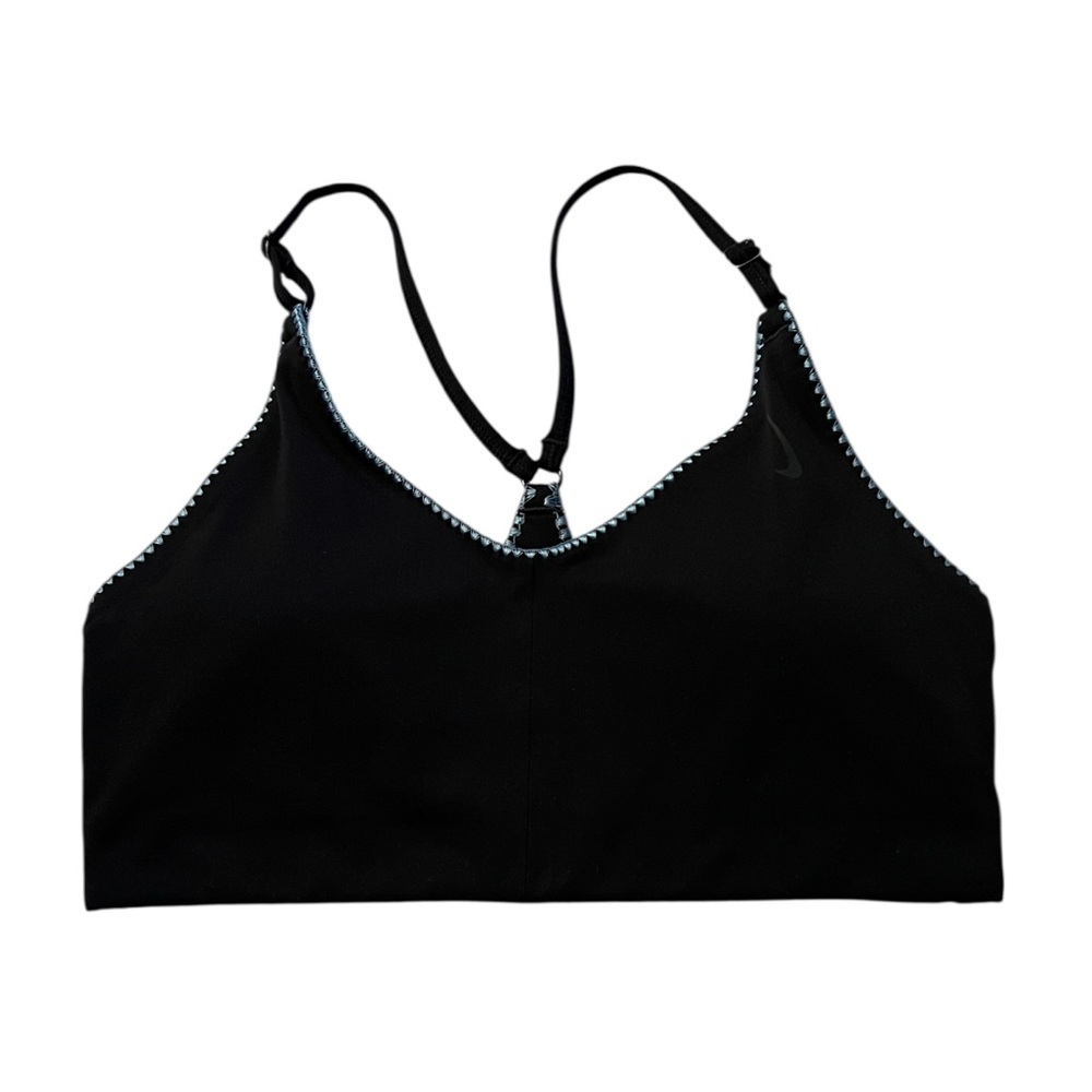 Nike Black with Light Blue Stitching Detail Athletic Bra Racerback Like New
